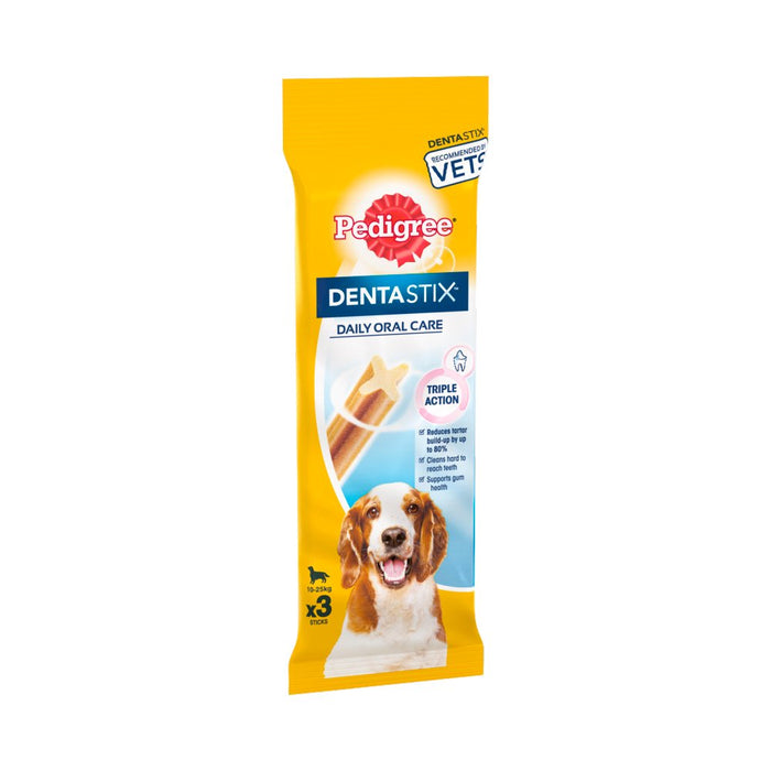 Pedigree Dentastix Daily Adult Medium Dog Treats 3 x Dental Sticks 77g