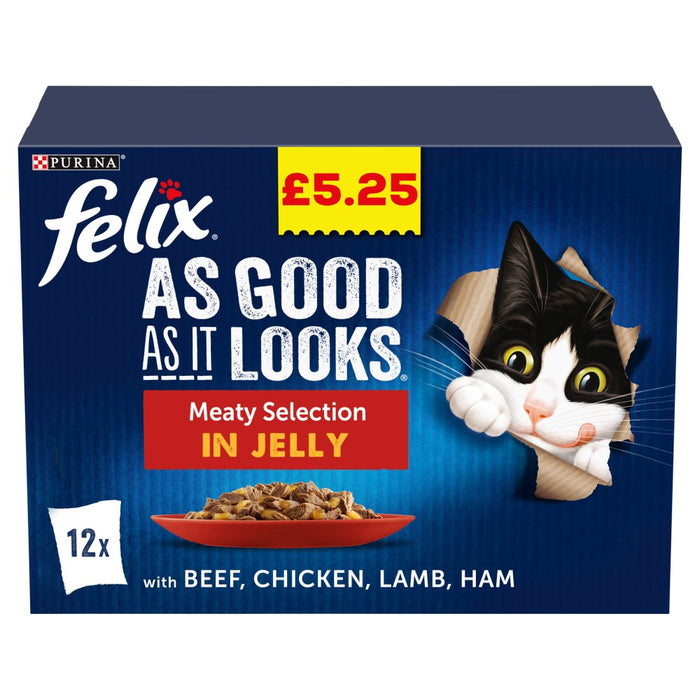 Felix As Good As It Looks Meaty Selection in Jelly 12 x 100g (1.2kg)