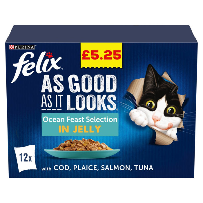 Felix As Good As It Looks Ocean Feast Selection in Jelly 12 x 100g (1.2kg)