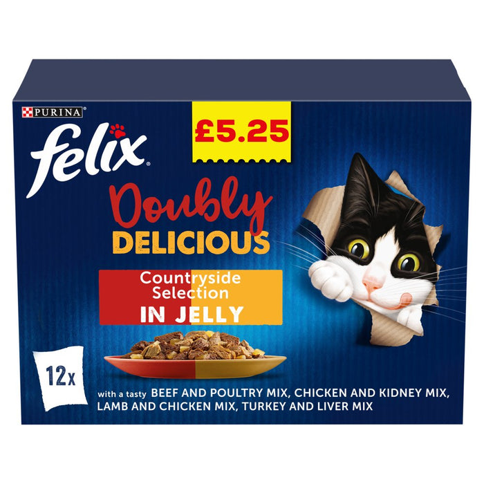 Felix Doubly Delicious Countryside Selection in Jelly 12 x 100g (1.2kg)