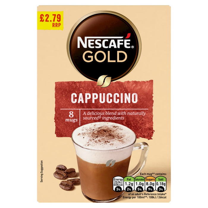 Nescafe Gold Cappuccino Instant Coffee 8 x 15.5g Sachets £2.79 PMP